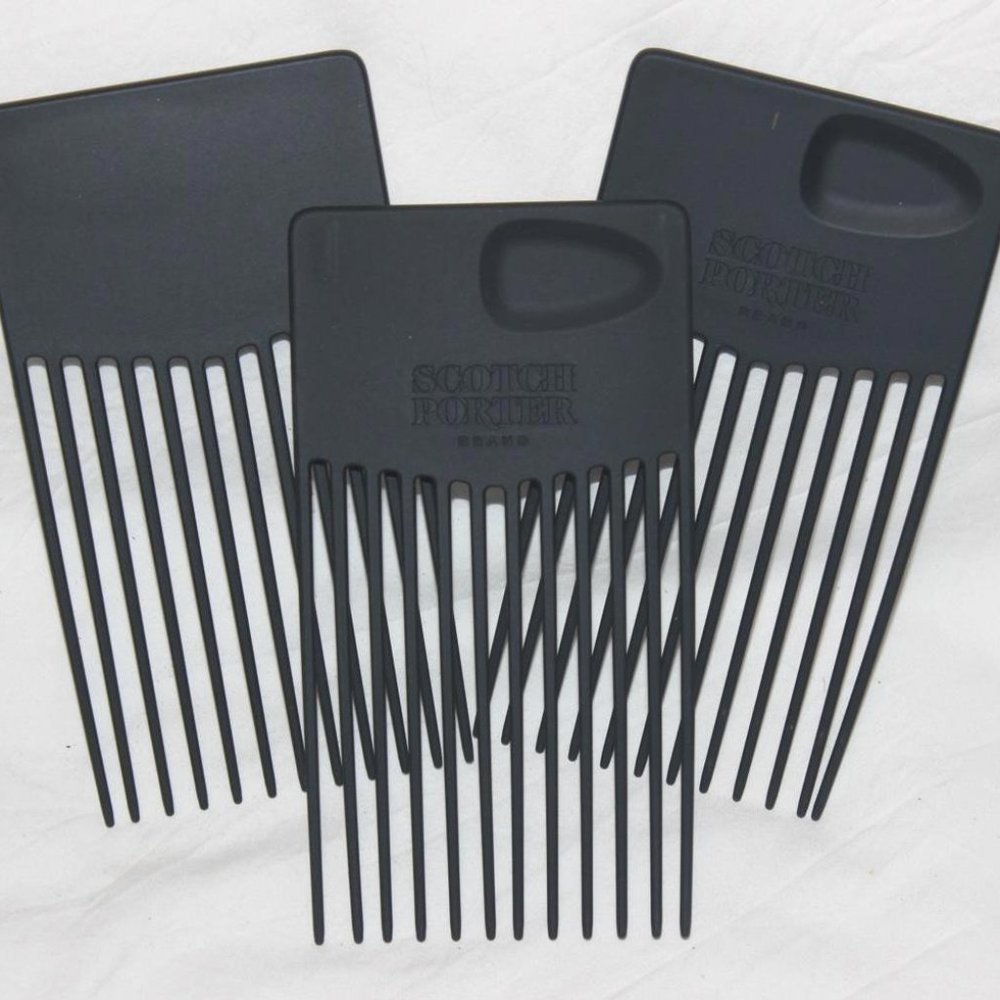 LOT OF 3 SCOTCH PORTER BRAND DETANGLING CURLING PICKS FOR TEXTURED CURLY HAIR